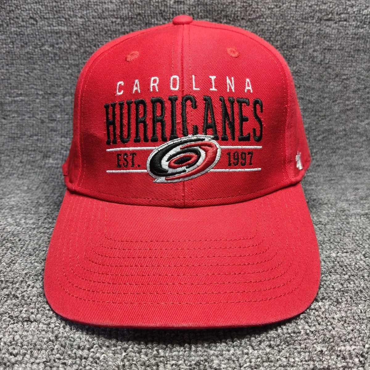 '47 Brand Carolina Hurricanes Red Strapback Cap NHL Curved Brim Hat