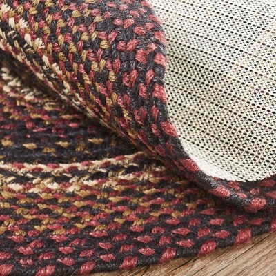 Primitive Country Throw Rugs Primitive Country Rustic BLACK MUSTARD RED Braided RUG Floor Area Rug ...
