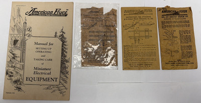 VINTAGE LOT AMERICAN FLYER INSTRUCTIONS PLUS 3 EMPTY ENVELOPE INSTRUCTIONS #4