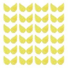 24Pcs Angel Wings for Crafts, Yellow Angel Wings Wings 3.4 Inch 