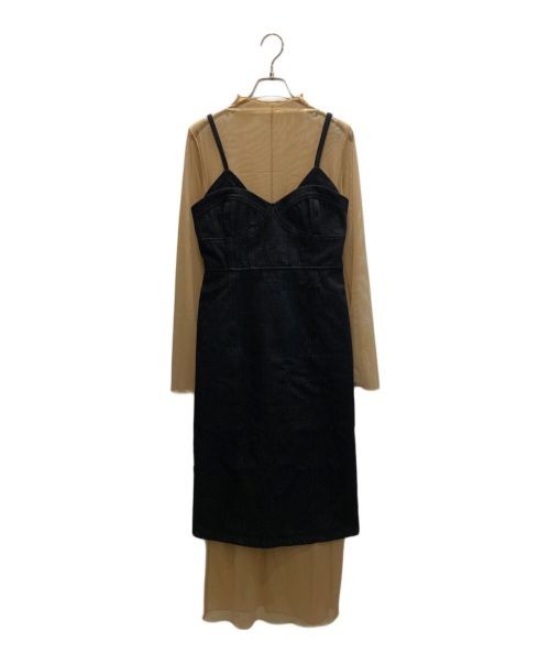 Ameri                    DENIM SHEER LAYERED DRES… - image 1