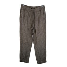 Athleta Retreat Linen Ankle Pant in Pyrite Brown Size Medium Lagenlook