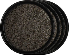 4 Pack 12 Inch Plastic Serving Tray, round Non-Slip Restaurant Serving Trays Caf