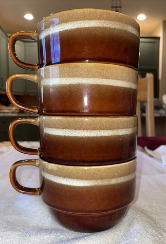 VTG Pier 1 Stoneware Large Coffee Mug Oversized Jumbo Soup Cup Bowl Speckled Set