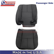 2007-2013 For Chevy Silverado Leatherette Rear Bench Passenger Seat Covers Ebony