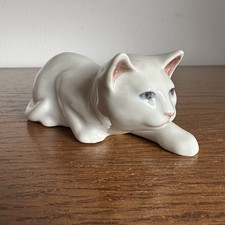 Vintage Porzellan Figur Schleichende Katze Royal Copenhagen Dänemark Nr 306 90er