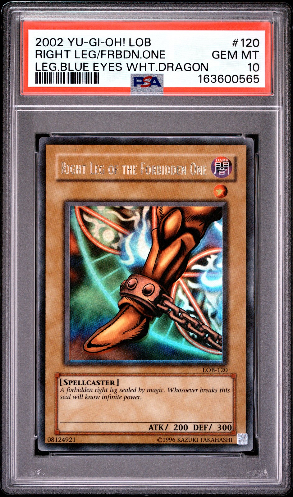 Right Leg Of The Forbidden One LOB-120 2002 Ultra Rare OG Yugioh PSA 10 *565 view 1