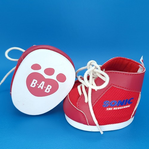 Build A Bear Sonic the Hedgehog Red Lace Up Shoes Sneakers 2019 BABW Plush - Picture 3 of 24