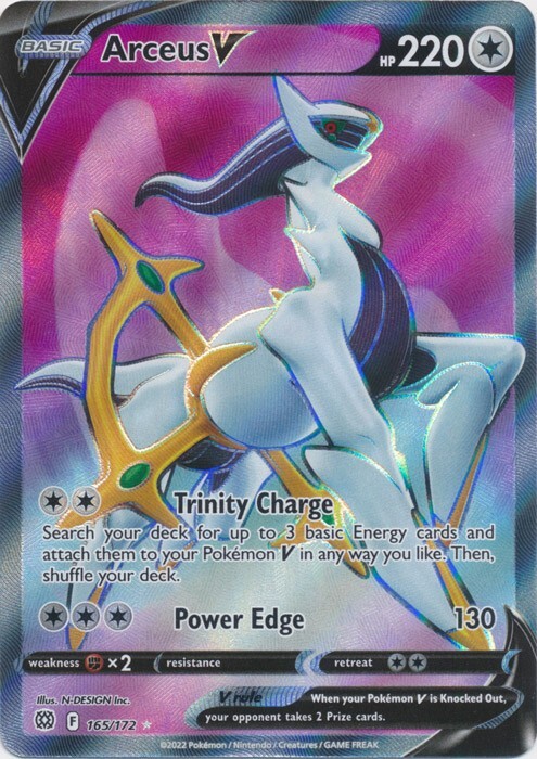 Arceus V (Full Art) 165/172 Ultra Rare  Brilliant Stars Pokemon TCG