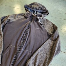 Nike Fleece Women  s Medium Gray Full Zip Hoodie Jacket Therma fit