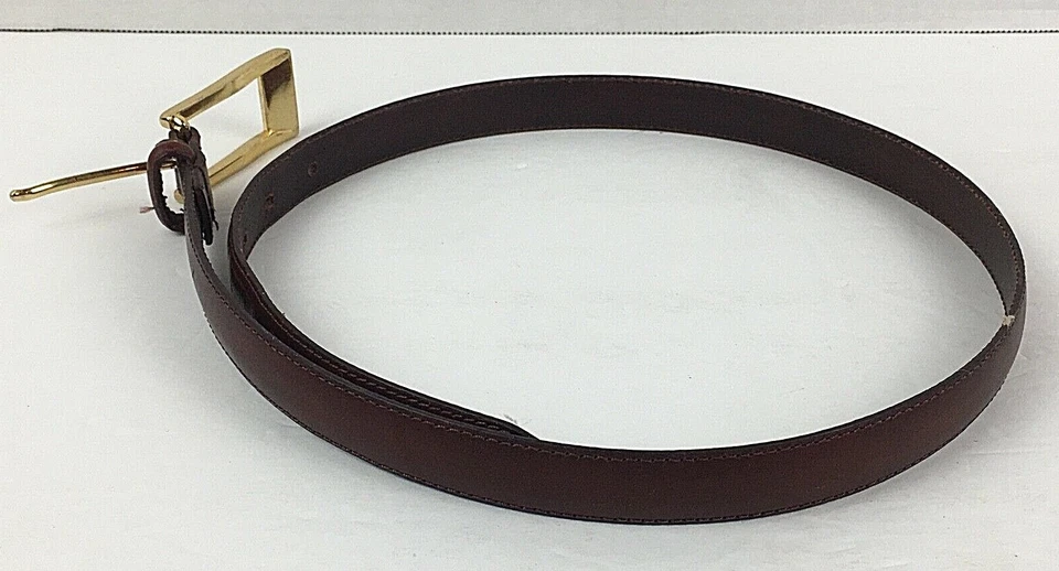 Kenneth Cole Mujer Marrón Elegante Cinturón Cuero Talla M/29 Tono Dorado Hebilla 9217X Foto 2 de 4