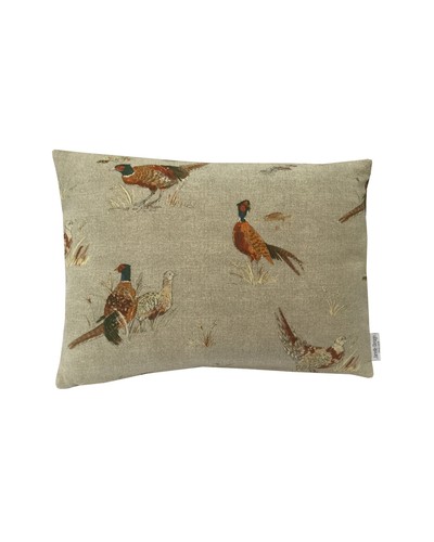 Fryetts Hecho a Mano Faisán Caza Pájaro Beige Marrón Escena País Cubiertas Cojín - Imagen 2 de 2