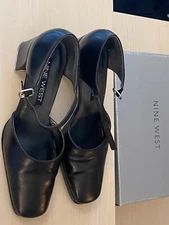 Nine West Black Leather Heel