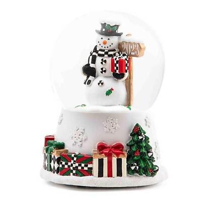 MacKenzie-Childs Greeter Snowman 2023 Snow Globe SKU: 31600-1220