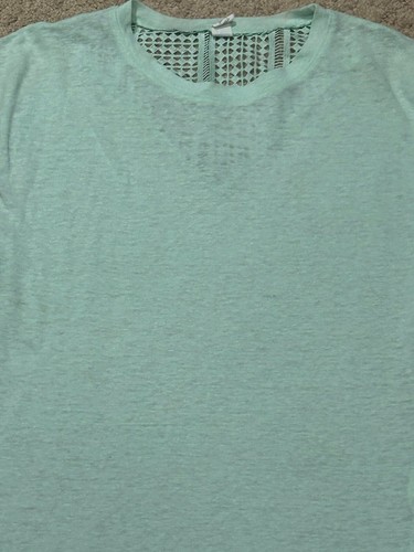 Old Navy Girls Shirt Size Large Green Crochet Accent Casual Comfort - Picture 3 of 9