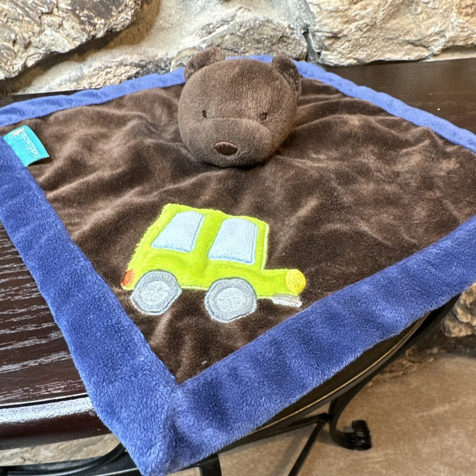 Tiddliwinks Security Blanket Brown Bear Truck Plush Lovie 12x12 - Image 3 of 4