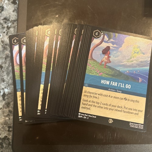 How Far I'll Go 28/p1 Disney Lorcana Into the Inklands PROMO RARE FOIL X 30