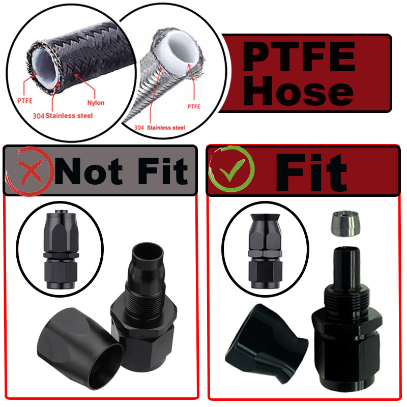 Adattatori Raccordi Tubo Intrecciato PTFE 3AN-12AN foto 4