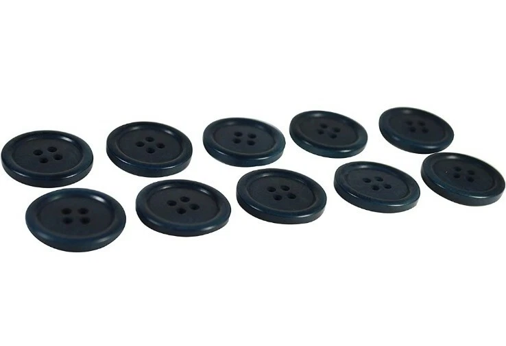 Set of 10 Premium Polished Navy Blue Corozo Buttons 25mm 1 Inch for Coats Jacket - Image 3 of 3