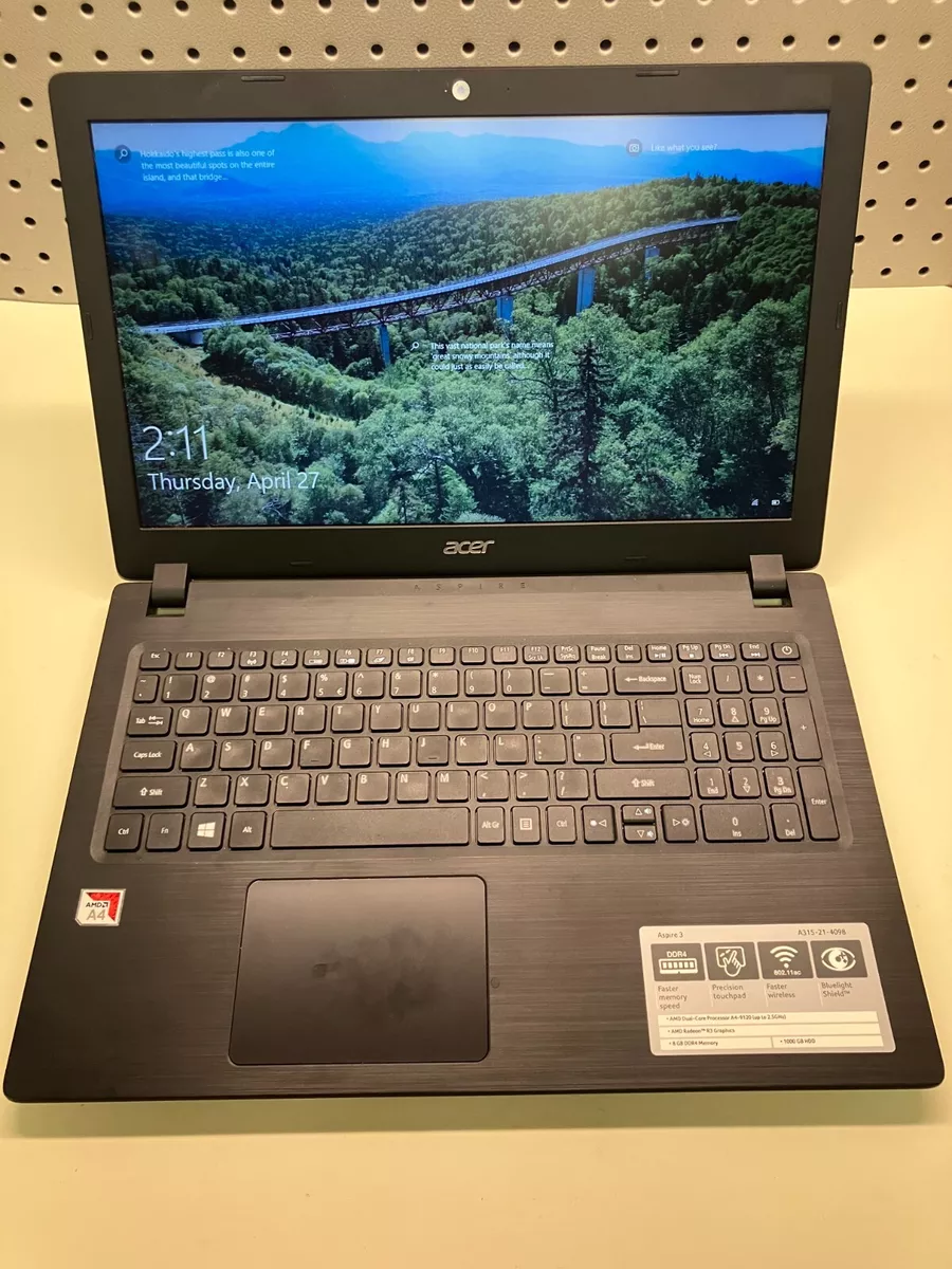 Acer Aspire A315 21 Laptop AMD A4 9120 8GB DDR4 1TB