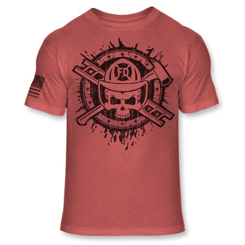 Camisa de bombero con logotipo de calavera - Bombero Crossbones - Camiseta de bomberos y rescate - A395 - Imagen 7 de 7