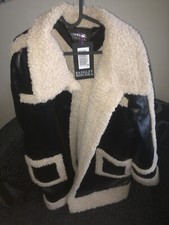 Designer Badgley Mischka Faux Leather & Fur Jacket New With Tags Size 3xl / Xxxl