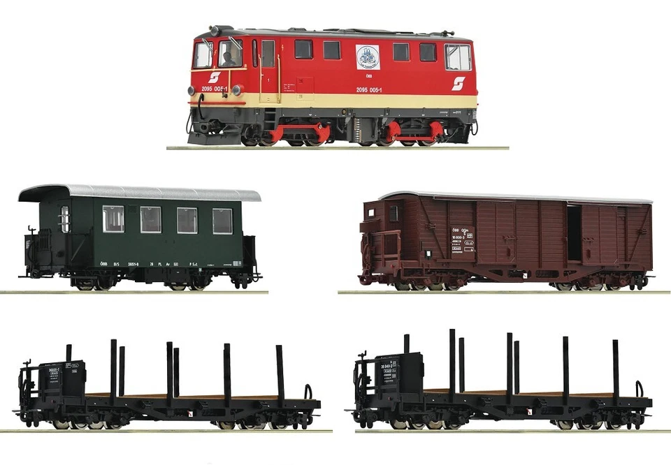 Roco 5540001, Zugset Rh 2095 + 4 Wagen, ÖBB, Neu & OVP, H0e
