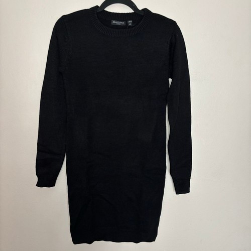 Brave Soul Dress Women's Extra Small Black Crew Neck Long Sleeve Knit Sweater