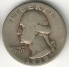 USA - 1938P - Washington ¼ $ - Silver Eagle - Rare, no mint mark - #13906RG