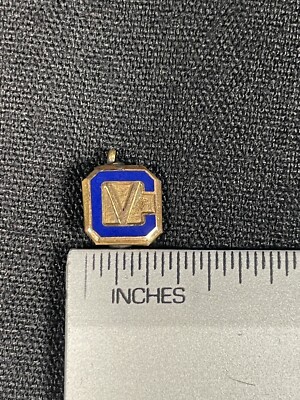 Vintage Varsity Captain Pin Gold-Filled High School College University Purple