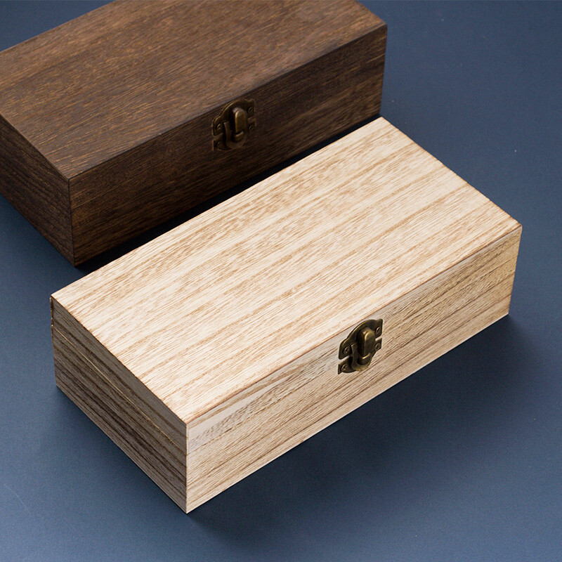 1x Retro Style Desktop Wooden Storage Box Wood Empty Gift Box Craft Storage Chic