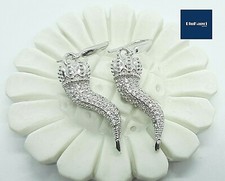 Orecchini Pendenti Donna In Argento 925 Con Zirconi Cubici 3A - Gioielli Eleganti Rotondi, Regalo Con Confezione Blu