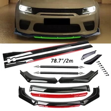 Front Bumper Lip Chin Spoiler Splitter Body Kit Glossy Black For Dodge Charger