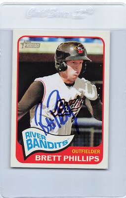 2014 Topps Heritage #171 Brett Phillips River Bandits Signed Auto *H8580