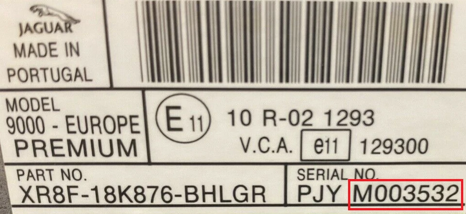 Jaguar Radio Code / Pin Code X-Type S-Type Alpine Visteon Pin Code 9000 Premium - Bild 3 von 3