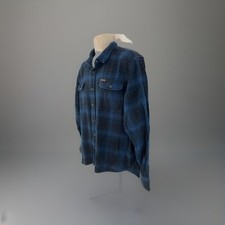 Orvis Mens XXL Blue Tartan Scotch Plaid Heavyweight Cotton Flannel Shirt