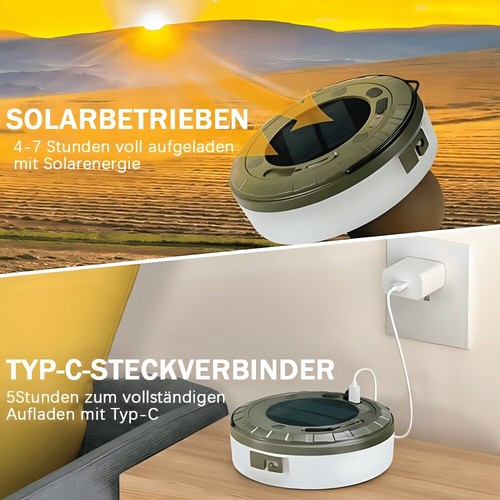 LED Campinglampe Laterne Outdoor Leuchte Zeltlampe Campingleuchte Solarlampen DE - Bild 2 von 16