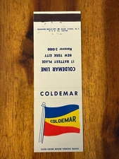 Coldemar Line Matchbook Cover Colombia Canal Zone Panama Ship Boat Vintage