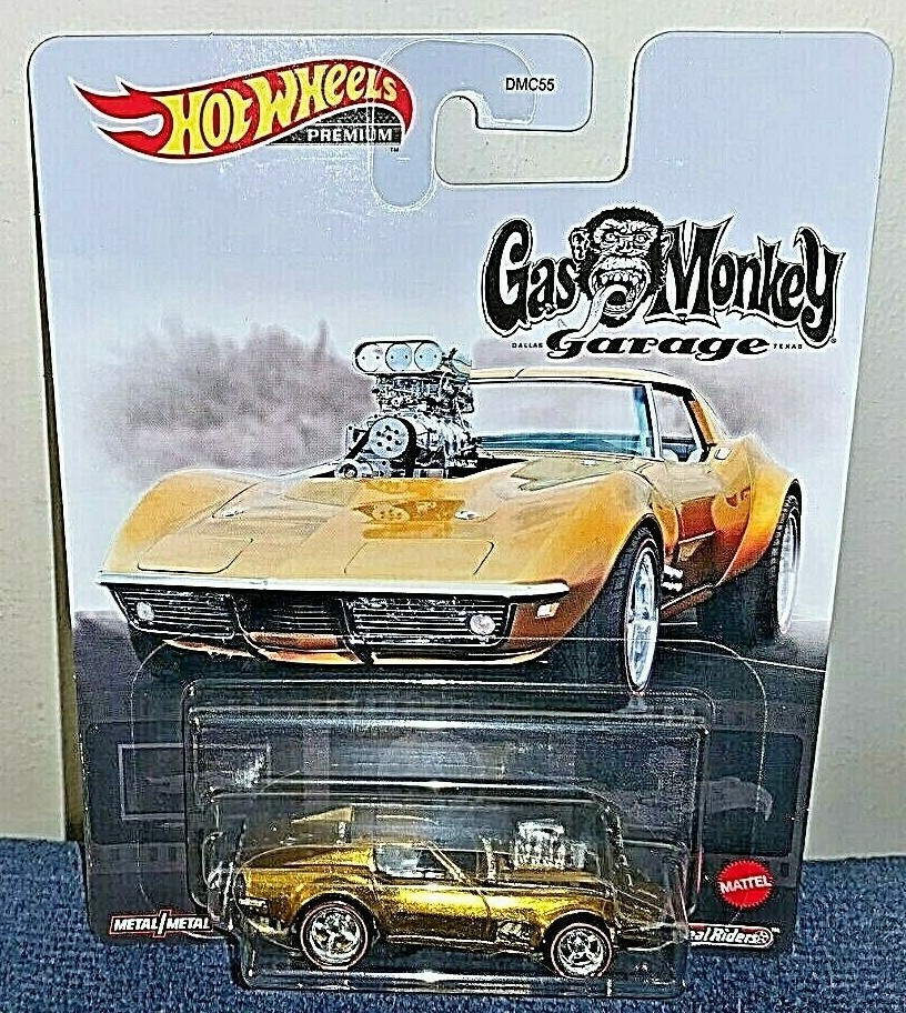 HOT WHEELS 2021 PREMIUM SPECTRA-FLAME GOLD '68 CORVETTE GAS MONKEY