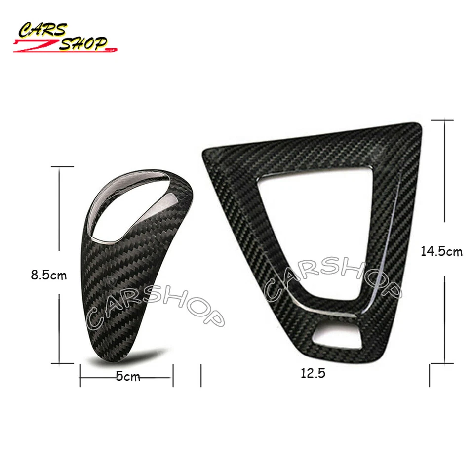 Para BMW M3 M4 F80 F82 F83 Consola de fibra de carbono real Perilla de engranaje Base Cubierta Borde Foto 4 de 4