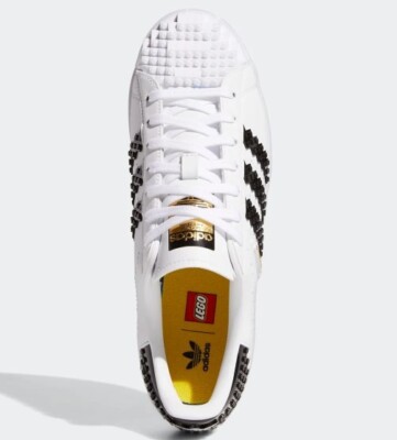 Adidas Superstar  Base Plates White Black Leather Men\'s Sneakers Size 13.5 LEGO X Superstar  main image 4