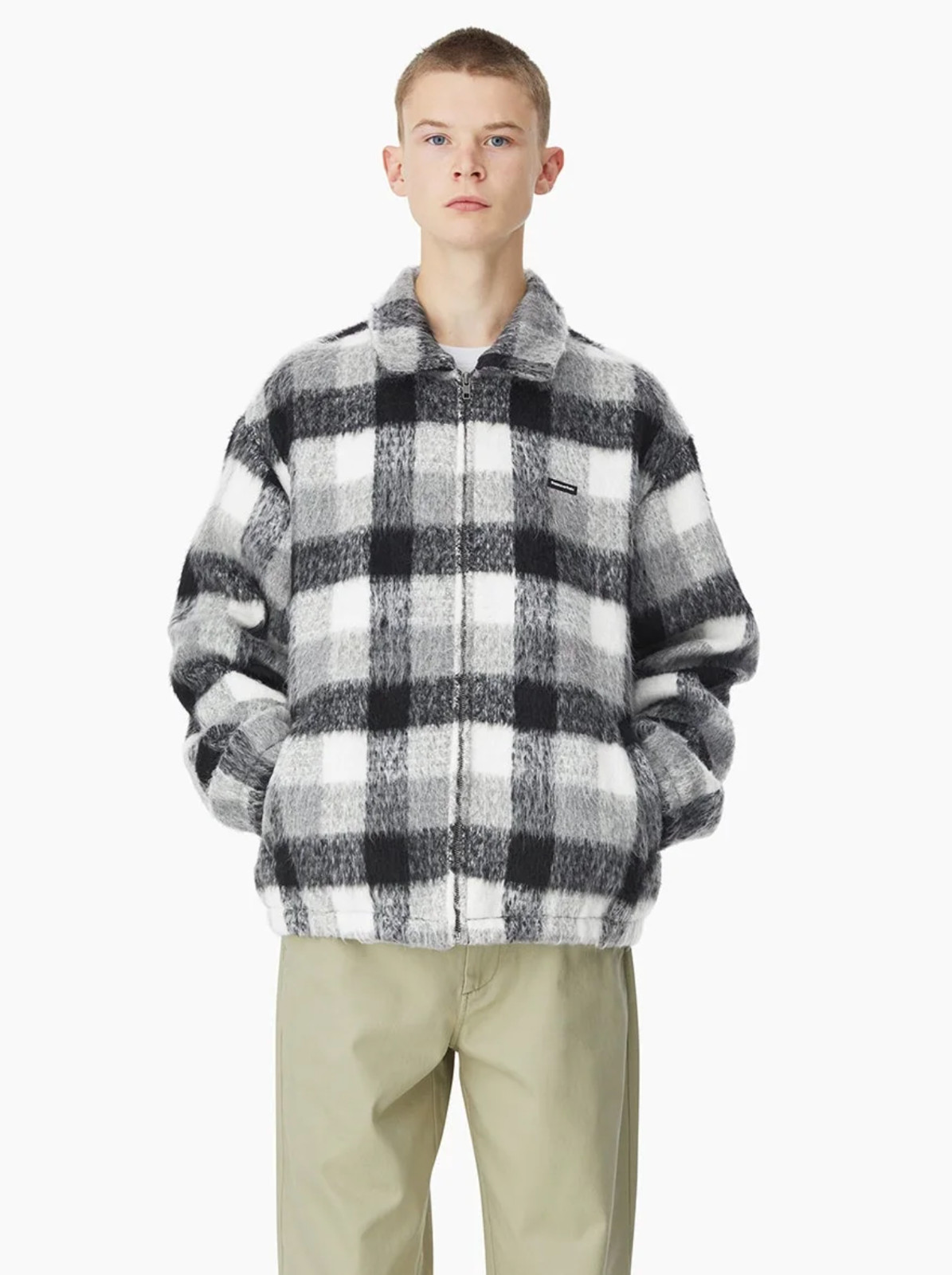 thisisneverthat Brushed Check Zip Jacket Black an… - image 5