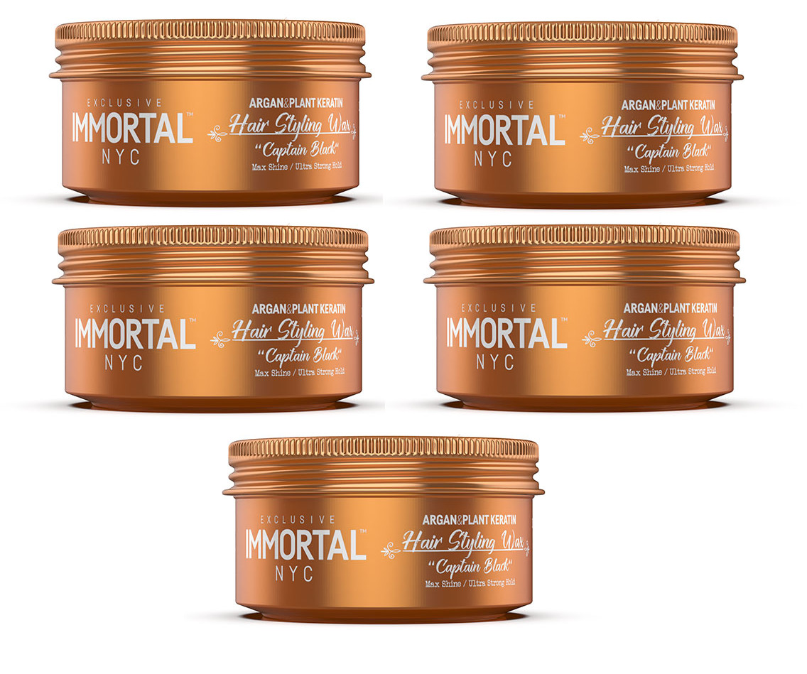 Immortal NYC Argan & Keratin Hair  Styling Wax 150ml ( 5 Pack  ) | Captain Black