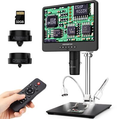 Andonstar AD249S-M 10,1 Zoll HDMI Digital Mikroskop 2000x, 3 Objektive 2160P UHD