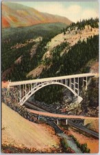 High Bridge over Eagle River Canon Red Cliff Battle Mountain Colorado Postcard
