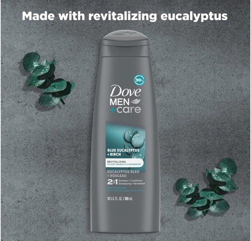 Dove Men + Care Eukalyptus & Birke Revitalisierendes 2in1 Shampoo + Conditioner 12 oz 1F1 - Bild 2 von 5