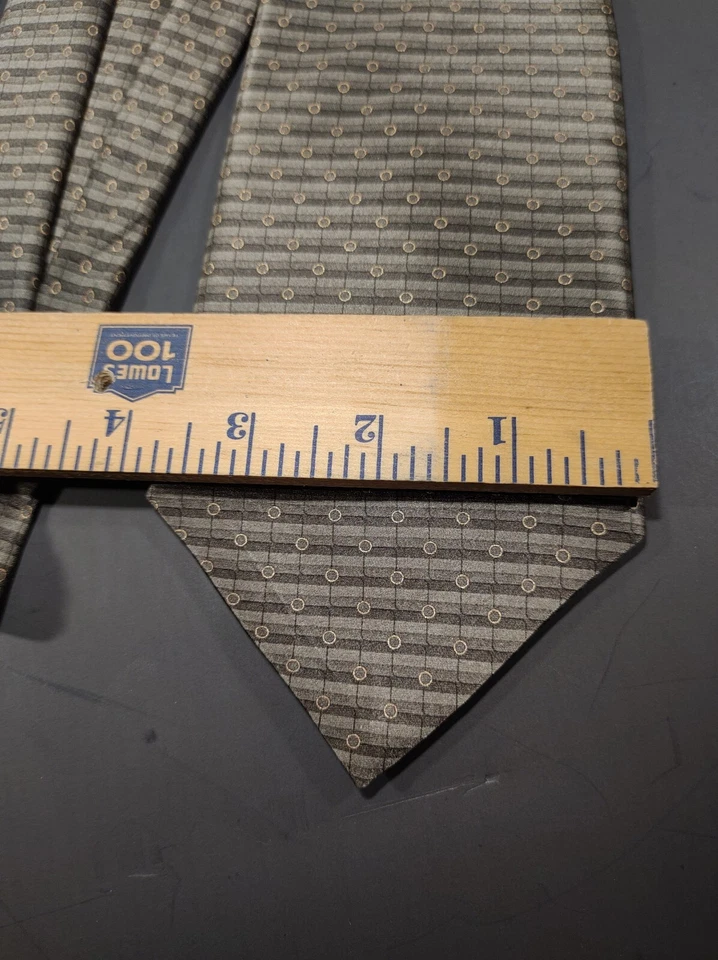 Zylos 金色丝绸领带绿色带水平条纹和口号条纹 — 第 3/4 张图片