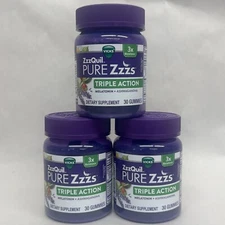 Vicks ZzzQuil Pure Zzzs Triple Action Melatonin + Ashwagandha 30ct (90ct Total)