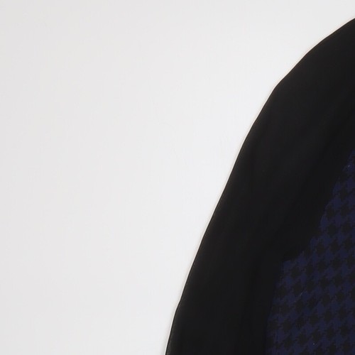 H&M Womens Black Geometric Bomber Jacket Size 6 Zip - Chiffon sleeves - Picture 7 of 10