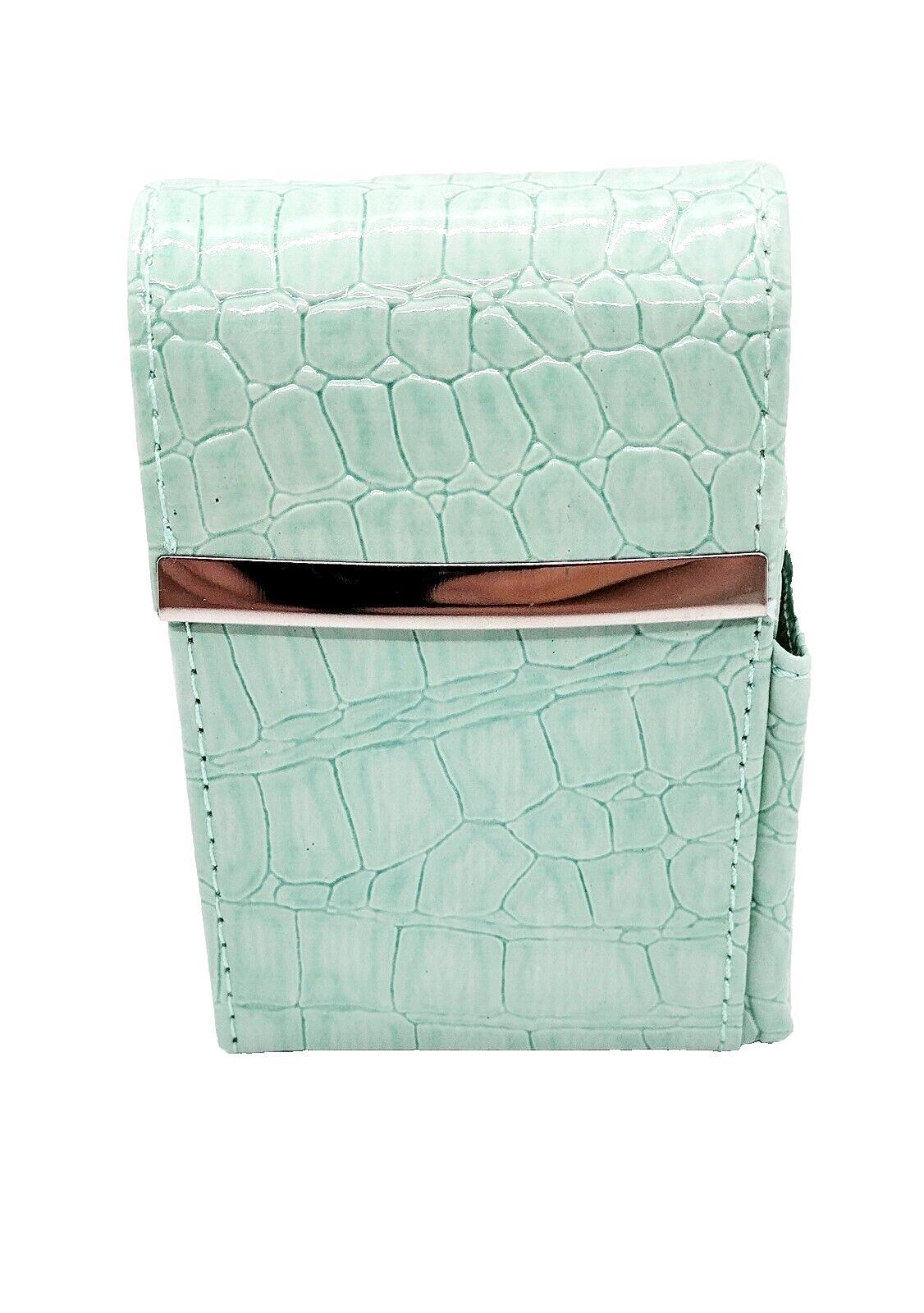 Marshals Green Croc Design Wrapped King Size Cigarette Pack Holder
